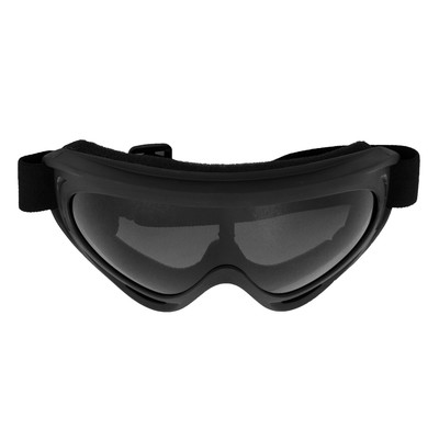 Очки для езды на мототехнике, стекло прозрачное серое, чёрные