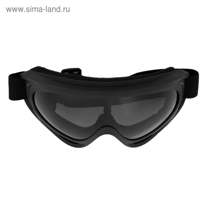 Очки для езды на мототехнике, стекло прозрачное серое, чёрные - Фото 1