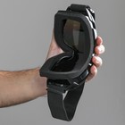 Очки-маска для езды на мототехнике, стекло хамелеон, чёрные - Фото 3