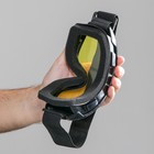 Очки-маска для езды на мототехнике, стекло двухслойное желтое, цвет черный - Фото 3
