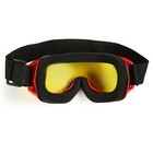 Очки-маска для езды на мототехнике, стекло двухслойное желтое, цвет красный - Фото 2