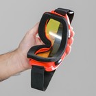 Очки-маска для езды на мототехнике, стекло двухслойное желтое, красные - Фото 3