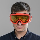 Очки-маска для езды на мототехнике, стекло двухслойное желтое, красные - Фото 5