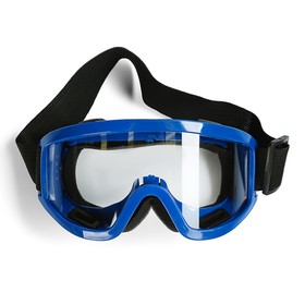 Очки-маска для езды на мототехнике, стекло прозрачное, цвет синий Ош