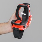 Очки-маска для езды на мототехнике, стекло прозрачное, красные - Фото 3