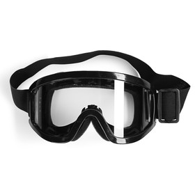 Очки-маска для езды на мототехнике, стекло прозрачное, цвет черный Ош