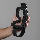 Очки-маска для езды на мототехнике, стекло прозрачное, чёрные - Фото 3