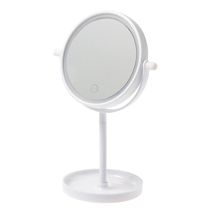 Зеркало Luazon KZ-04, подсветка, настольное, 19.5 × 13 × 29.5 см, 4хААА, сенсорная кнопка - фото 1898164460