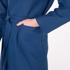 Халат вафельный запашной мужской, размер 52, хлопок 100%, синий - Фото 3