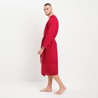 Халат мужской вафельный запашной, вишня, размер 54, 160 г/м² - Фото 6