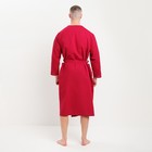 Халат мужской вафельный запашной, вишня, размер 54, 160 г/м² - Фото 7