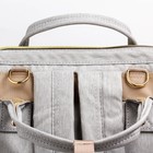 Рюкзак женский с термокарманом, термосумка - портфель, цвет серый/зеленый - фото 8427825