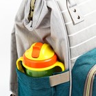 Рюкзак женский с термокарманом, термосумка - портфель, цвет серый/зеленый - фото 8427818