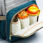 Рюкзак женский с термокарманом, термосумка - портфель, цвет серый/зеленый - фото 8427822