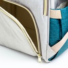 Рюкзак женский с термокарманом, термосумка - портфель, цвет серый/зеленый - Фото 10