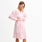Халат вафельный запашной женский, р-р 46, 160 г/м, 100% хлопок, розовый - Фото 3