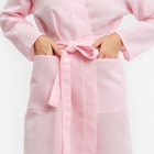 Халат вафельный запашной женский, р-р 46, 160 г/м, 100% хлопок, розовый - Фото 6