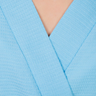 Халат вафельный запашной женский, р-р 48, 160 г/м, 100% хлопок, голубой - Фото 2