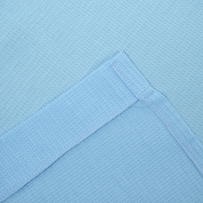 Халат вафельный запашной женский, р-р 48, 160 г/м, 100% хлопок, голубой