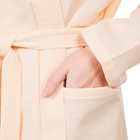 Халат вафельный запашной женский, размер 50, хлопок 100%, персиковый - Фото 3