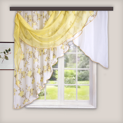 Комплект штор для кухни Witerra Иллюзия 300х150см, золото, левая, пэ100%