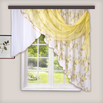 Комплект штор для кухни Witerra Иллюзия 300х150см, золото, правая, пэ100%