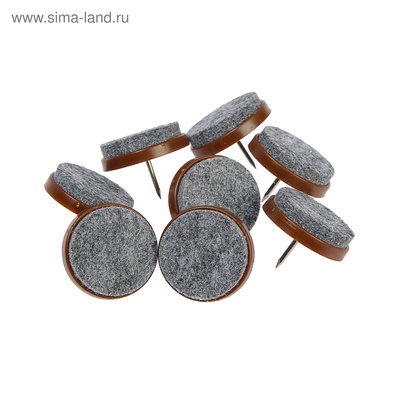 Накладка мебельная круглая ТУНДРА, d=28 мм, 8 шт., коричневая