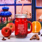 Банка стекляннаяс трубочкой "Shine bright" - Фото 2