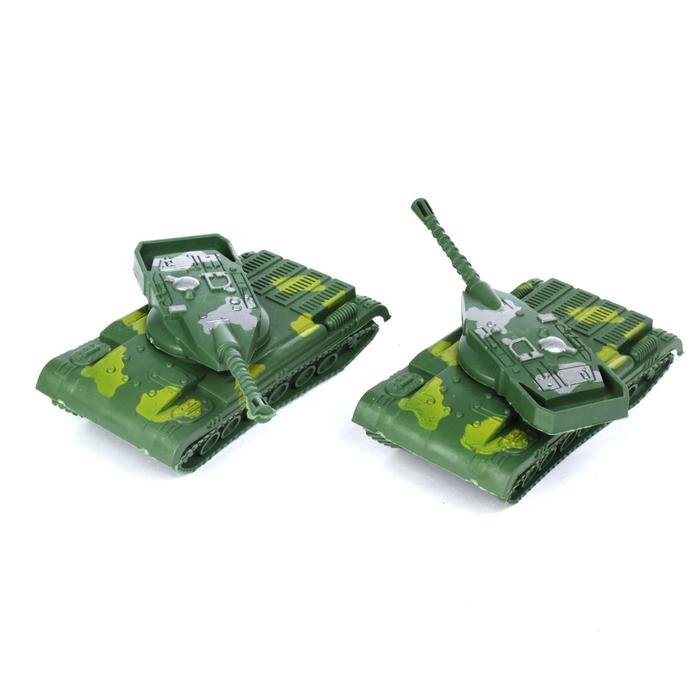 Паровоз инерционный «Военный», с танками, цвета МИКС - фото 1884691295