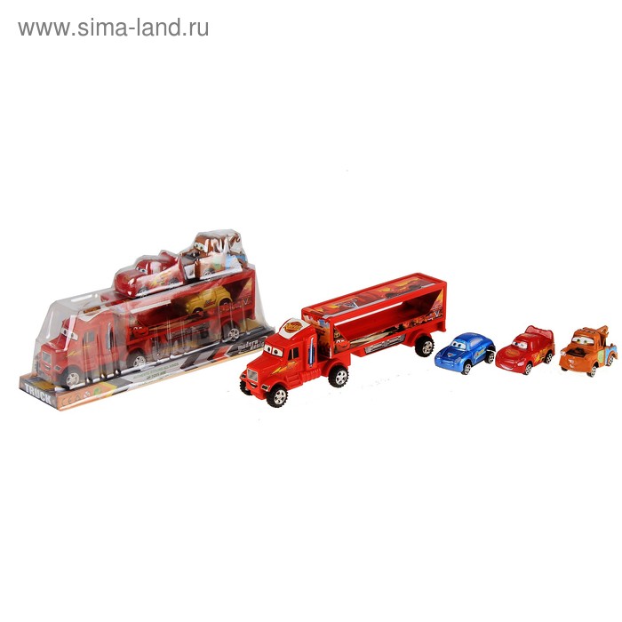 Грузовик инерционный с машинками - Фото 1