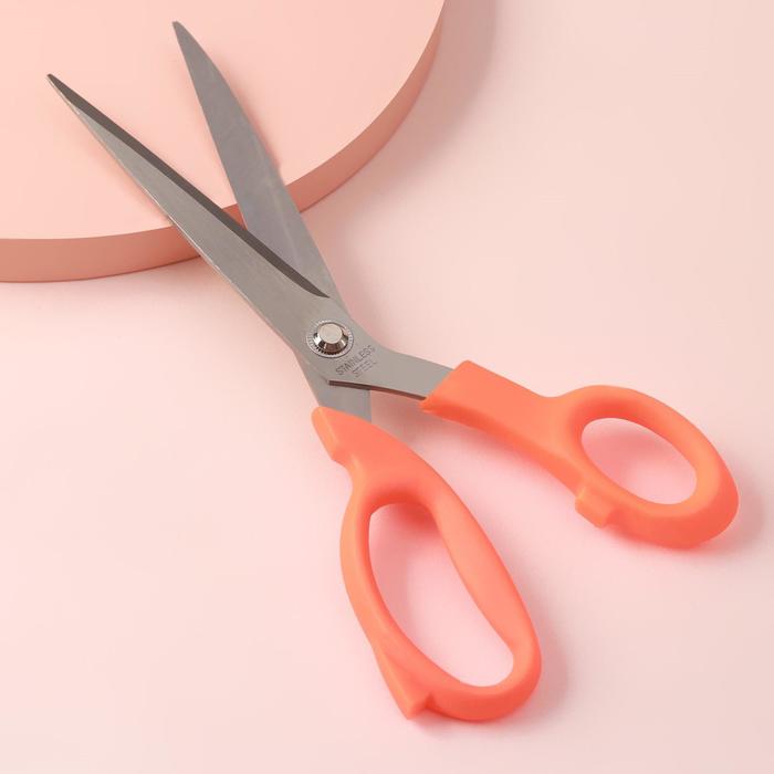 Ножницы закройные, скошенное лезвие, 10", 25 см, цвет МИКС - Фото 1