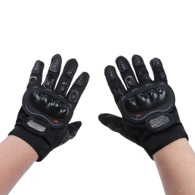 Перчатки мотоциклетные с защитными вставками, пара, размер XXL, черные Ош