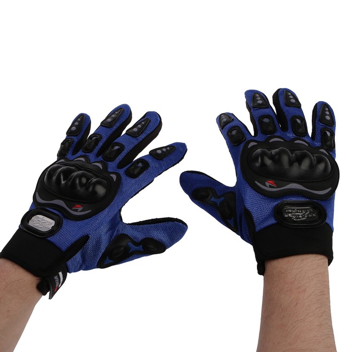 Перчатки мотоциклетные с защитными вставками, пара, размер XL, синий - Фото 1