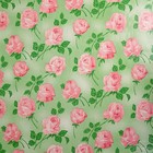 Клеенка столовая на тканевой основе 1,25х25 м "Роза" цвет зеленый - Фото 3