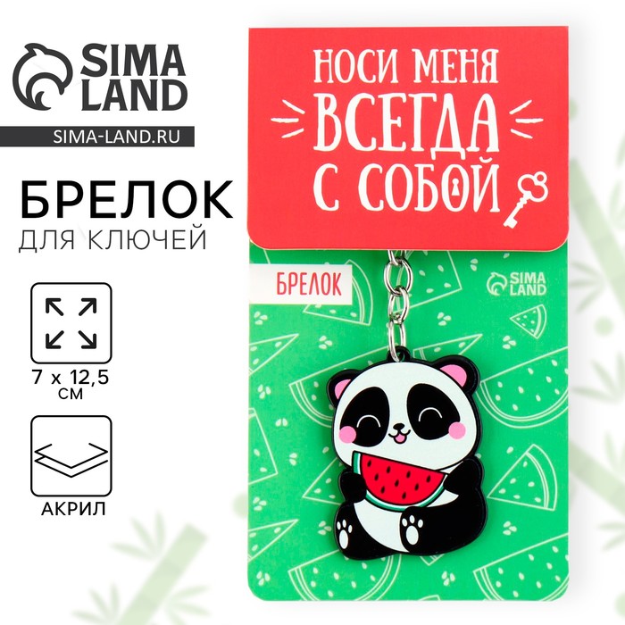 Брелок для ключей акриловый «Панда», 7 х 12,5 см - Фото 1