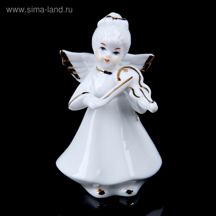 Сувенир керамика под фарфор "Ангел девочка со скрипкой" 9,5х6х5 см - Фото 1