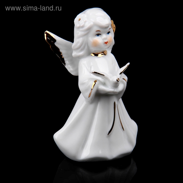 Сувенир керамика "Ангел девочка с голубем" 10х7х3,8 см - Фото 1