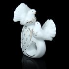 Сувенир керамика "2 голубя на сердце в стразах" 11х12х6 см - Фото 2