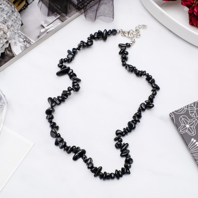 Бусы крошка мелкая «Агат чёрный», 45см