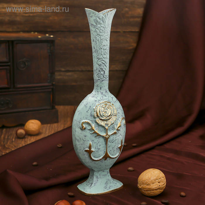 Интерьерный сувенир ваза "Киаан" латунь, 9,5х9,5х25 см - Фото 1