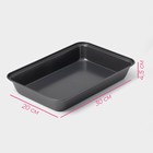 Противень Доляна «Прямоугольник. Жаклин», 30×20×4.5 см, антипригарное покрытие, цвет чёрный - Фото 3