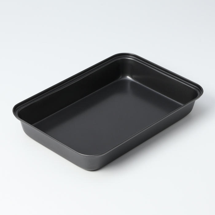 Противень Доляна «Прямоугольник. Жаклин», 32×22×4.5 см, антипригарное покрытие, цвет чёрный - Фото 1