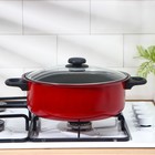 Кастрюля «Ренард», 4 л, с крышкой, сетка фри 26×9 см, антипригарное покрытие, углеродистая сталь, красная - Фото 7