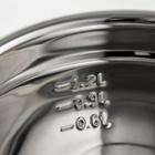 Миска, 1.2 л, 20×10.2 см, с мерной шкалой, толщина 0.6 мм, нержавеющая сталь - Фото 2