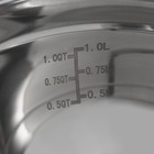 Миска, 1.2 л, 20×10.2 см, с мерной шкалой, толщина 0.6 мм, нержавеющая сталь - Фото 4