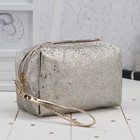 Косметичка дорожная, отдел на молнии, с ручкой, цвет серебро - Фото 1