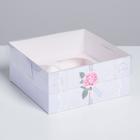 Коробка на 4 капкейка «Нежность», 16 × 16 × 7.5 см - Фото 1