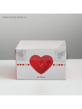 Коробка для капкейков, кондитерская упаковка, 4 ячейки «Ja t`aime», 16 х 16 х 10 см (комплект 5 шт)