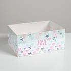 Коробка на 6 капкейкой «Love», 23 × 16 × 10 см - фото 8749212