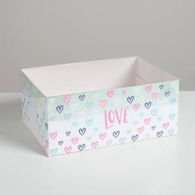 Коробка на 6 капкейков, кондитерская упаковка «Love», 23 х 16 х 10 см